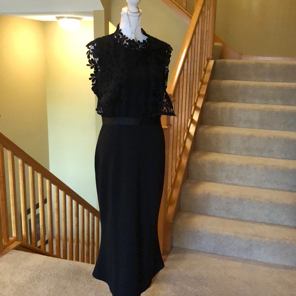Designer black Couture classic lace top dress - Picture 3 of 11